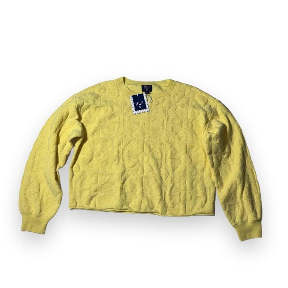 NWT Roller Rabbit x Target Yellow Daisy Embossed Terry Sweatshirt L